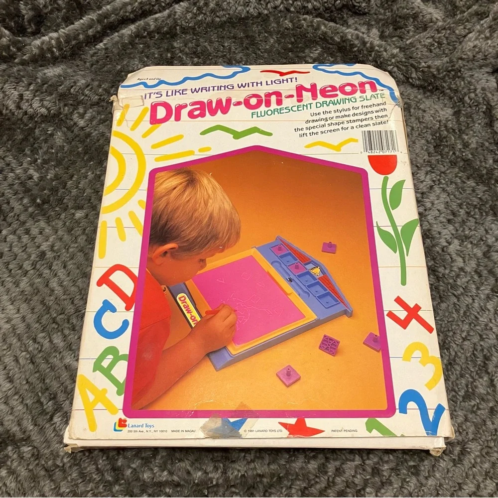 VTG‎ 1991 Lanard Toys Draw-on-Neon Fluorescent Drawing Slate Collectible